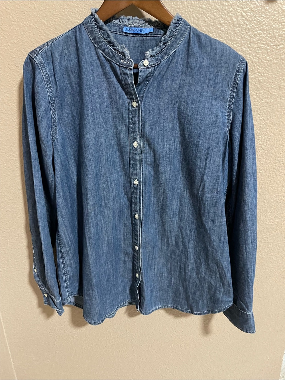 J. McLaughlin Blue Denim Button-Front Shirt